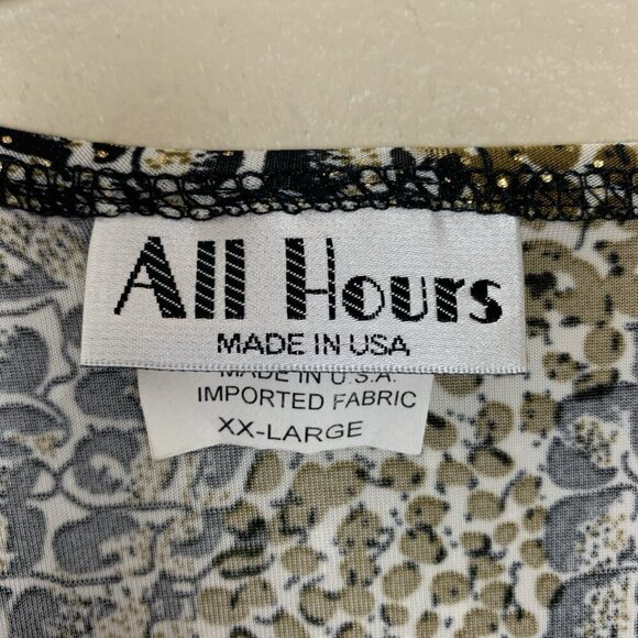 All Hours Womens XXL Cardigan Open Black Gold Stretch Knit Slinky Mobwife Edgy - Picture 2 of 14